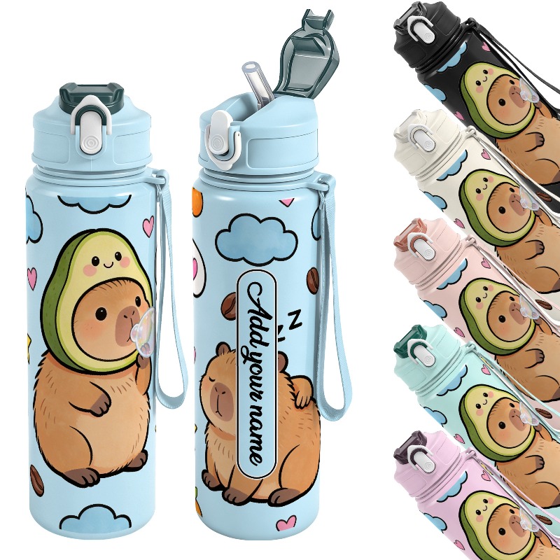 750ml Custom Name Cute Capybar - Reusable Straw review and price