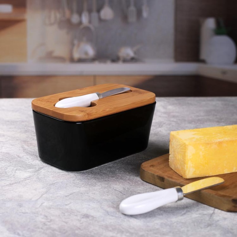 Simple Ceramic Butter Dish wit - Bamboo Cutlery review and price